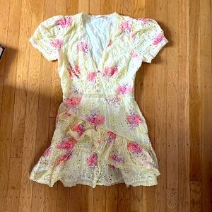 love shack fancy yellow flower dress